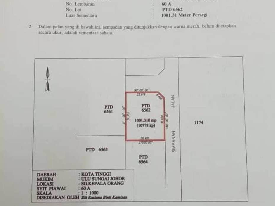 Tanah Lot Bangunan Jalan Sri Delima Utama Kampung Tersusun Sri Delima Kota Tinggi Johor 10,778 Sqft Rumah Sedia Ada
